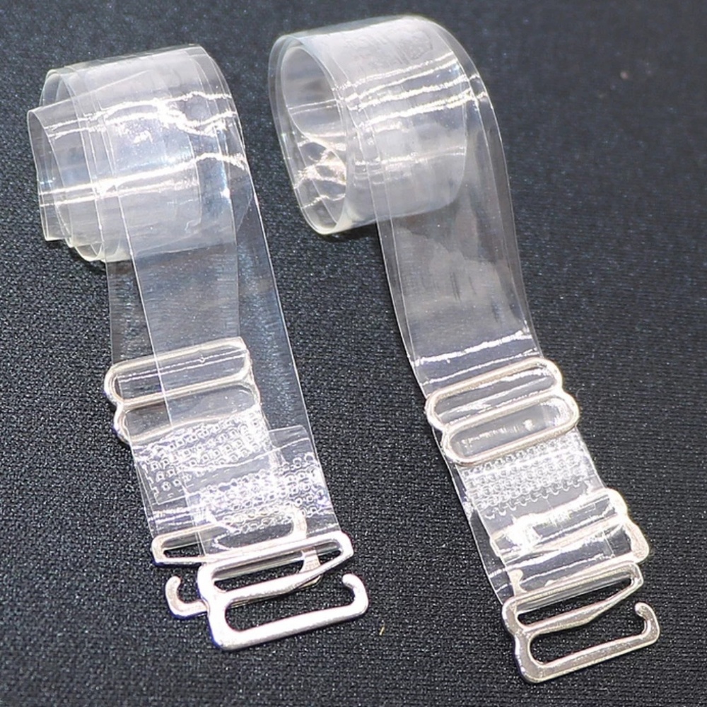 1 Pair Of Transparent Silicone Bra Straps - Picture 3 of 6